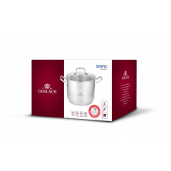 Кастрюля с крышкой 24 см 7 л Gerlach Simple (5901035499812) Полтава