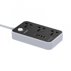 Подовжувач з USB 3 розетки LDNIO SC3412 3A 38W 2 м чорний Запоріжжя