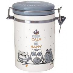 Банка керамічна Be Happy Совушки 1.2л кришка з клямкою DP63081 S&T Кропивницький