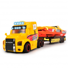 Іграшкова вантажівка Dickie Toys Тягач Mack Перевезення катера з причепом 41 см Помаранчевий (IG-OL185859) Київ