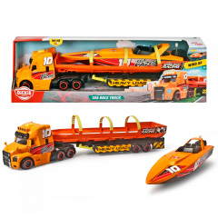 Іграшкова вантажівка Dickie Toys Тягач Mack Перевезення катера з причепом 41 см Помаранчевий (IG-OL185859) Київ
