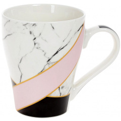 Кружка (чашка) фарфоровая Marble 500мл Pink-Yellow Bona DP118111 Виноградів