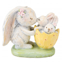 Фігурка інтер'єрна Rabbit with babies 12 см Lefard AL117958 Вишневе