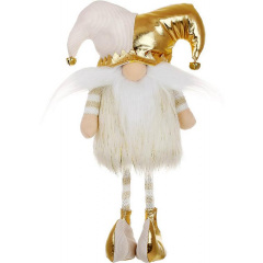 Декоративна іграшка Dwarf in a jester costume 40 см Кремово-золотий BonaDi DP232230 Запоріжжя