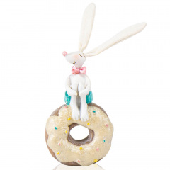 Фігурка інтер'єрна Bunny with donut 20 см Lefard AL117960 Миколаїв