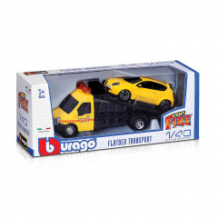 Игровой набор Bburago Автоперевозчик с машинкой Alfa Romeo Mito Yellow OL32844 Дніпро