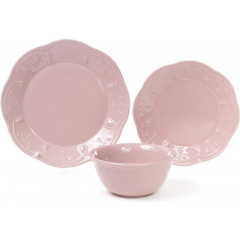 Набор Bona 6 десертных тарелок Leeds Ceramics диаметр 23см каменная керамика Розовые DP40093 Киев