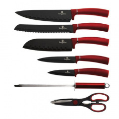 Набор ножей на подставке 8 предметов Berlinger Haus Metallic Line Burgundy Edition (BH-2562) Киев