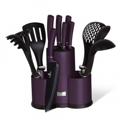 Кухонный набор с подставкой 12 предметов Berlinger Haus Purple Eclipse Collection (BH-6258) Черновцы