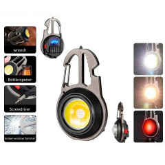 Ліхтарик брелок багатофункціональний COB W5137 Black Запоріжжя
