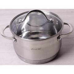 Кастрюля Mystery Lux со стеклянной крышкой 7-слойное дно 2.9л DP61255 Kamille Хмельницький