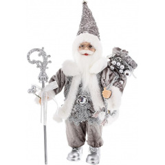 Декоративный Santa в цвете серебро с посохом и подарками BonaDi 30см DP219423 Нововолынск