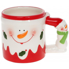 Рождественская керамическая кружка Snowman 400ml DP218248 BonaDi Ивано-Франковск