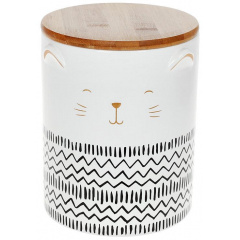 Керамічна банка для сипучих продуктів Kitti 1200ml біла DP218236 BonaDi Хуст