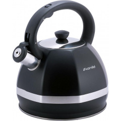 Чайник 3л из нержавеющей стали со свистком черный Kamille DP112959 Токмак
