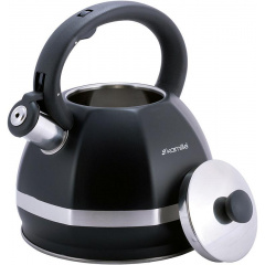 Чайник 3л из нержавеющей стали со свистком черный Kamille DP112959 Токмак