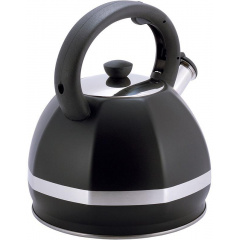 Чайник 3л из нержавеющей стали со свистком черный Kamille DP112959 Токмак