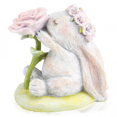 Фігурка інтер'єрна Rabbit with a rose 12 см Lefard AL117957 Буча