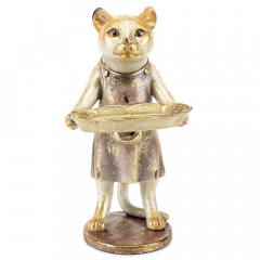 Фигурка интерьерная Cat with tray 27 см ArtDeco AL117939 Вишневое