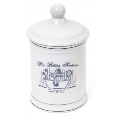 Емкость Bona LE BAIN Silver диаметр 10.5х18.5 см для средств гигиены фарфор DP43448 Хмельницький