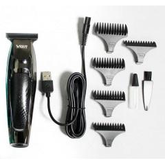 Машинка для стрижки волосся VGR V-030 із 5 насадками Чорна Обухів