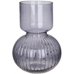 Скляна ваза BonaDi Madonna 11х30 см Сіро-синій DP233149 Тернопіль