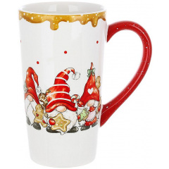 Новорічна висока кружка BonaDi Gnomes with gingerbread 550 мл Різнокольоровий DP232357 Полтава