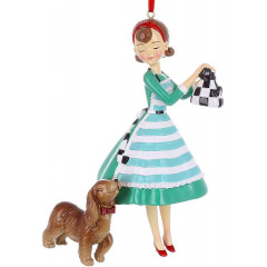 Ялинкова іграшка BonaDi Girl and spaniel 10х7х15 см Різнокольоровий DP232143 Суми