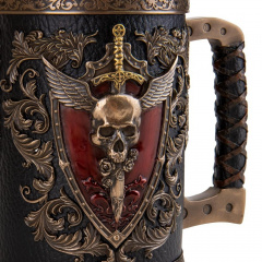 Пивний кухоль Veronese Scull із бронзовим покриттям 16х10х10 см 600 мл Різнокольоровий AL226719 Кропивницький