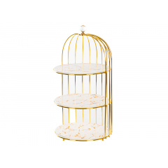 3-х ярусное блюдо для сервировки Golden Marble 47х25 см Lefard Тернопіль