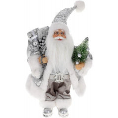 Декоративный Santa в цвете серебро с елкой и подарками BonaDi 30см DP219420 Киев