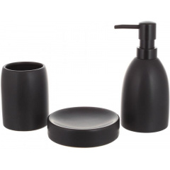 Набор керамических аксессуаров для ванной комнаты Black Matt 3 предмета ceramic DP219257 BonaDi Запоріжжя