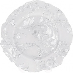 Блюдо 33 см стекло White silver DP91222 BonaDi Кам'янець-Подільський