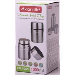 Термос TermoPro пищевой Journey 1000 мл нержавеющая сталь Kamille DP43870 Чернігів