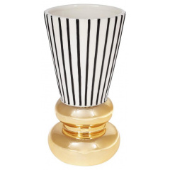 Ваза ceramic Kamarin 25.3см Black смуги із золотом Bona DP67928 Херсон