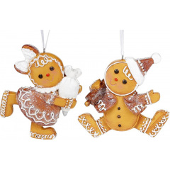 Фігурки декоративні Gingerbread man BonaDi Різнокольоровий 6 шт DP232282 Запоріжжя