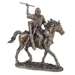 Настольная мини фигурка Воин на коне 10х9.5 см Veronese Серебристый AL229118 Умань