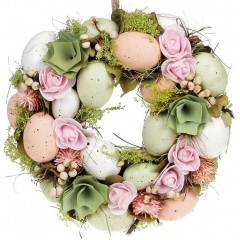 Декоративный венок подвесной Pink Flowers Ø24cm Bona DP118226 Энергодар