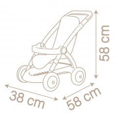 Коляска Pink powder Baby Nurse з кошиком Smoby OL185820 Ладан