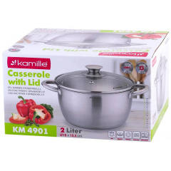Кастрюля Gladys 5л из нержавеющей стали, с мерной шкалой DP36695 Kamille Изюм