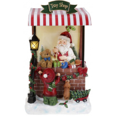 Композиція новорічна Santaapos Toy Shop з LED підсвічуванням полістоун Bona DP69434 Київ