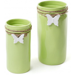 Ваза настільна для квітів Flowers Garden Метелик 26 см ceramic, зелений Bona DP41722 Черкаси