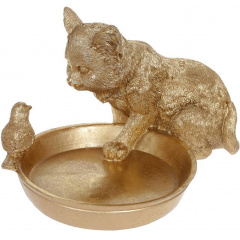 Подставка для ювелирных изделий Bona Kitten with a bird 14х17.5х24 см Золотая DP119974 Житомир