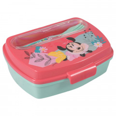 Ланч-бокс дитячий з ложкою та вилкою Stor Minnie Mouse 17,2 x 13,6 x 6,3 см (74409) Херсон