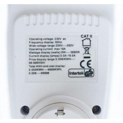 Розетка енергометр вольтметр амперметр ватметр вольтметр Intertek Cat 2 3680W Київ