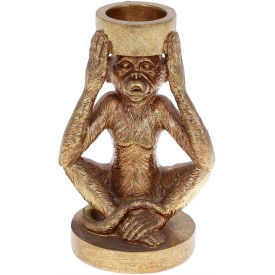 Декоративный подсвечник Ничего не слышу золото DP87219 BonaDi