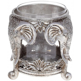 Декоративный подсвечник с колбой Indian elephant серебро DP87221 BonaDi