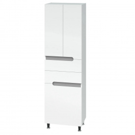 Пенал в ванную Van Mebles Верона 2000x600 напольный, с корзиной, серый