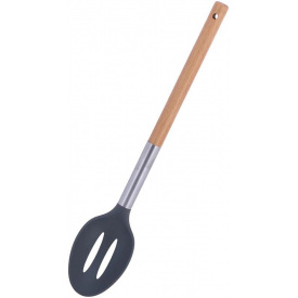 Ложка Kamille поварская Chantal нейлоновая 32см с прорезями с деревянной ручкой DP62565