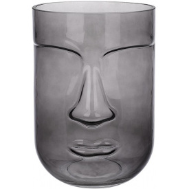 Скляна ваза BonaDi Face 15х20 см Сірий DP233174